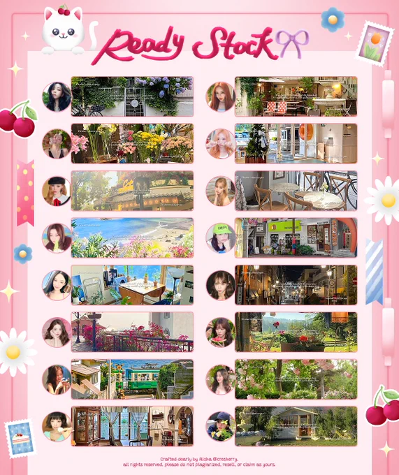 cherrynery: 6k, no retext.
( 1k for retext & ava jpg)


1. karina                            9. ian
2. karina                           10. stella
3. winter                           11. yuha
4. giselle                           12. carmen
5. ningning                      13. tian xiwei
6. wonyoung                  14. tian xiwei
7. yujin                               15. bao shangen
8. rei-chan                      16. zhang ruonan