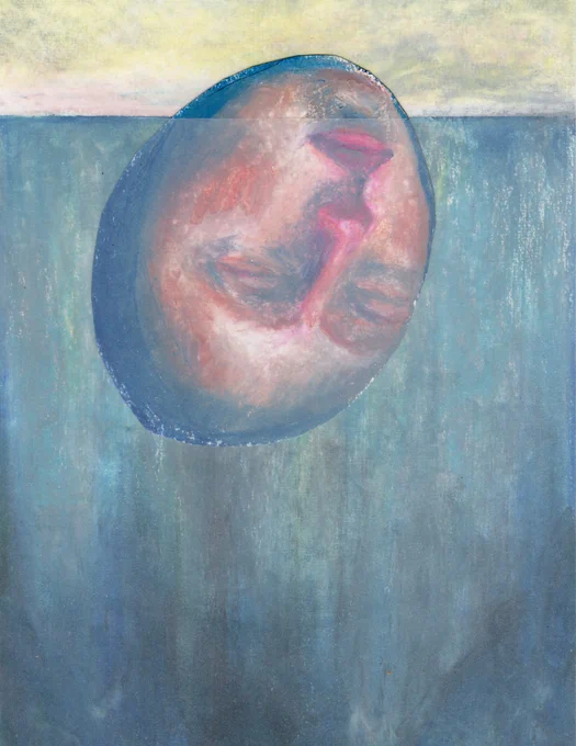 Visage immergé dans l'eau