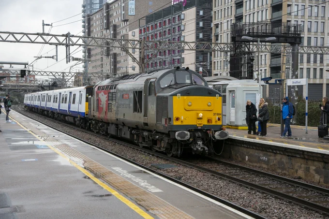 Europhoenix 37884 sits at Stratford station. KEITH PARTLOW.