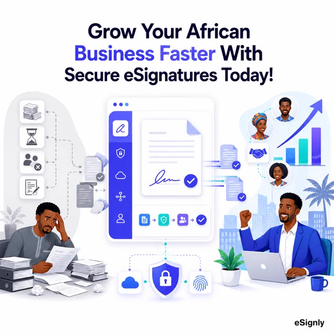 Want faster approvals and more efficient workflows?

Learn how secure eSignature solutions are helping African organizations accelerate growth.

Read now: https://www.esignly.com/electronic-signature/secure-esignature-solutions-for-africa-innovation-partnership-drive.html

#ElectronicSignature #BusinessGrowth #DigitalInnovation #eSignly