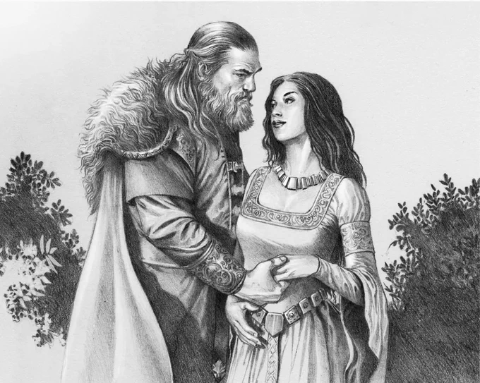 Cregan Stark and Alysanne Blackwood by Doug Wheatley