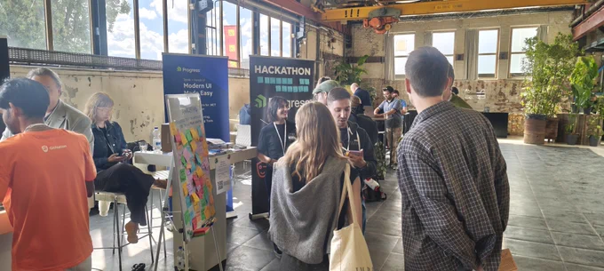 People at a booth