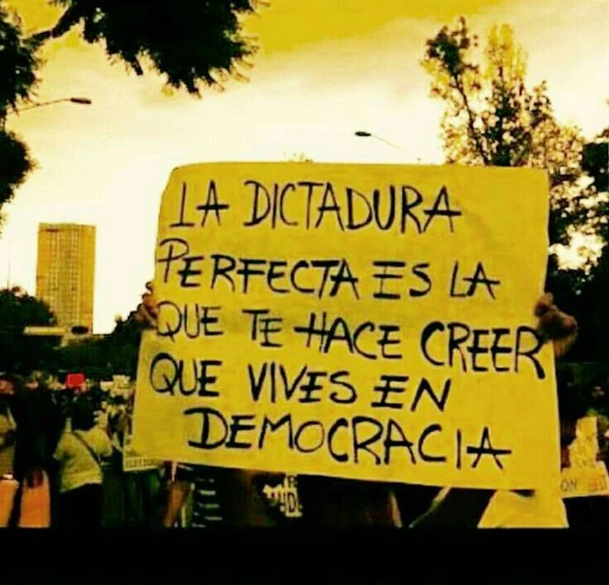 LA DICTADURA
PERFECTA ES LA
QUE TE HACE CREER
QUE VIVES EN
DEMOCRACIA