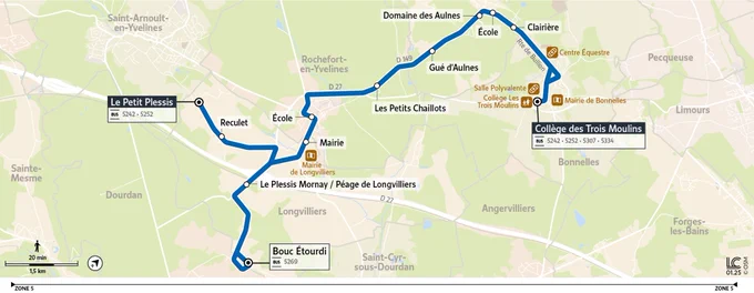 Plan de la ligne 5252 supprimée dès juillet 2026