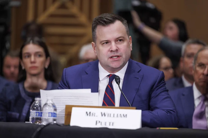 William Pulte, seated at a congressional hearing