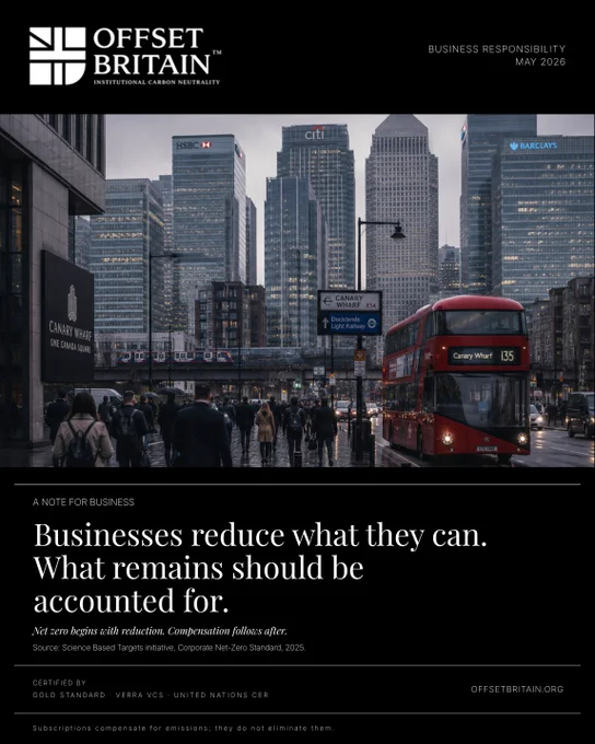 Businesses reduce what they can. What remains should be accounted for.
As sustainability expectations continue to grow, organizations are being asked to demonstrate real progress through transparent carbon reporting, ESG compliance, and measurable climate action.

The future belongs to businesses that prioritize the following:
✔️ Carbon Reduction
✔️ ESG Transparency
✔️ Sustainability Reporting
✔️ Verified Environmental Accountability
✔️ Long-Term Net Zero Planning

💬 What do you think is the biggest sustainability challenge facing businesses today?

🌐 Learn more:
OFFSETBRITAIN.ORG

#OffsetBritain #NetZero #CorporateResponsibility #ESGReporting #CarbonNeutral #ClimateLeadership #BusinessSustainability #CarbonManagement #EnvironmentalResponsibility #SustainableBusiness #ClimateAction #GreenEconomy #CarbonAccounting #NetZeroStrategy #FutureOfBusiness