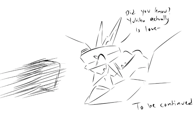 Alphamon jokingly said "Did you know? Yukiko actually is love-" 
Before his speech done, Yukiko already throw the book at ultra speed 