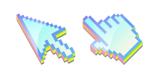 3D Frozen Lake Pixel Custom Cursor