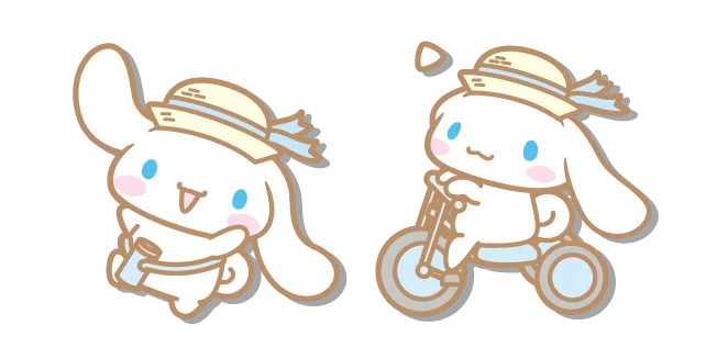 Sanrio Cinnamoroll with a Straw Hat and a Bike Cursor