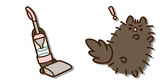 Pusheen Confused Pip and a Vacuum Cleaner Cursor