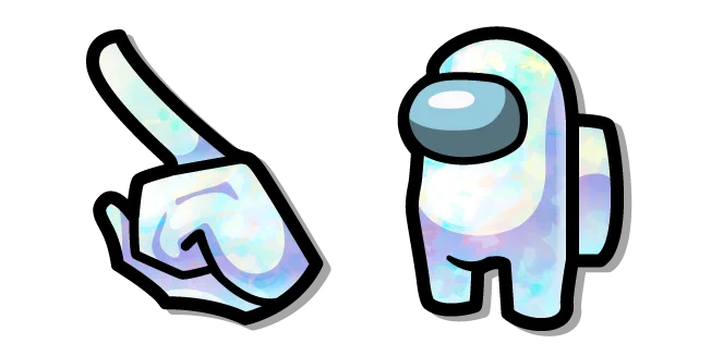 Among Us White Opal Character Cursor