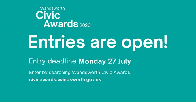 Graphic that reads "Entries are open!"