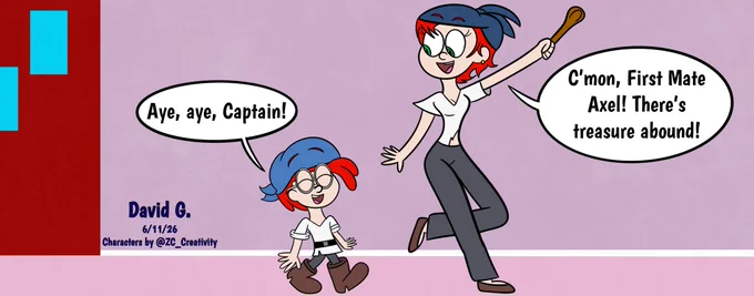 Always going around the house in their pirate costumes, seeking for treasure and having a ball together.