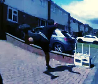 SUSPECT MAKING A DIVE FOR IT
