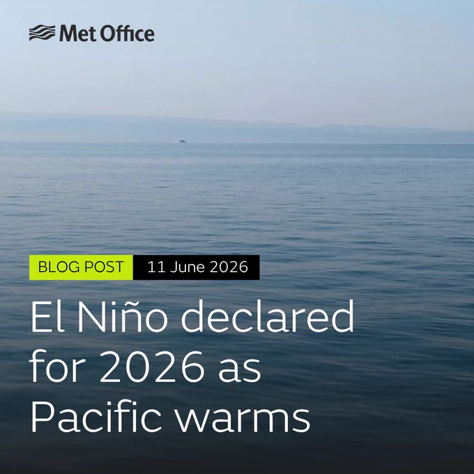 Blog post - 11 June 2026
El Niño declared for 2026 as Pacific warms.