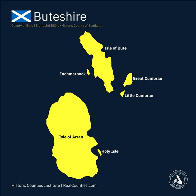 Map of Buteshire or the County of Bute - from RealCounties.com