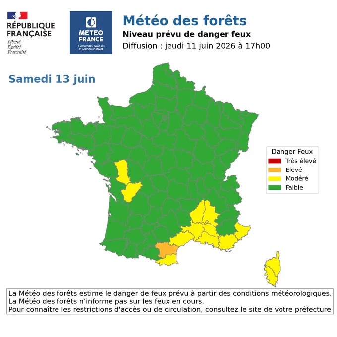 Le département de l'Aude est en niveau élevé danger feux