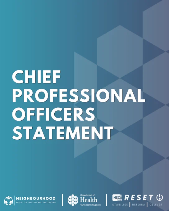 A graphic with text saying "Chief Professional Officers Statement"