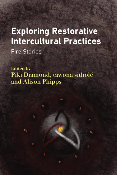 Cover of "Exploring Restorative Intercultural Practices: Fire Stories" edited by Piki Diamond, tawona sitholé and Alison Phipps 