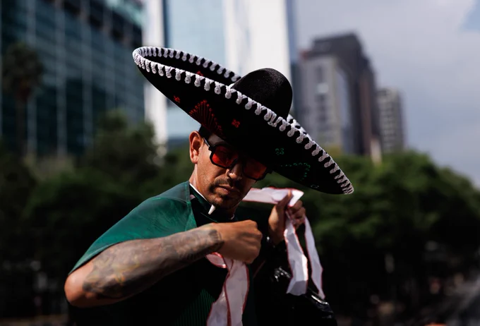 A photo of a Mexico fan in Mexico City.