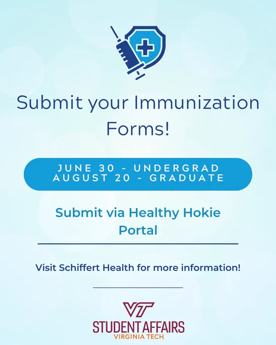 Submit your forms via the Healthy Hokie portal