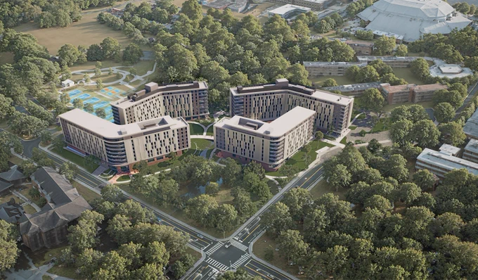 A rendering of a UF housing project