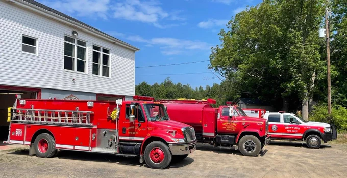 Fire trucks outside the Smiths Cove Fire Department.