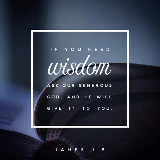Bible Verse Of The Day:
“If you need wisdom, ask our generous God, and he will give it to you.” - James‬ ‭1‬:‭5‬

@youversion

#verseoftheday #bibleverses #reflections