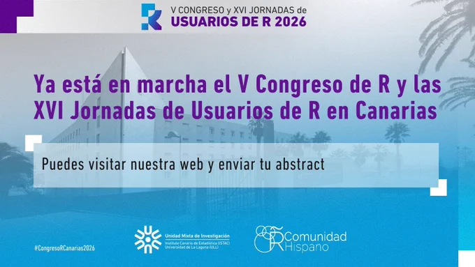 Ya está en marcha el V Congreso de R y las XVI Jornadas de Usuarios de R en Canarias

