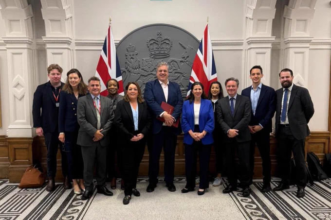 The picture shows members of the Government's Small Business Regulatory Taskforce including FSB Policy Chair Tina McKenzie (fifth from left), Small Business Minister Blair McDougall (centre), and Small Business Commissioner Emma Jones (fifth from right).