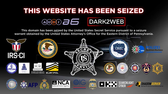 Law enforcement seizure banner - "This website has been seized."