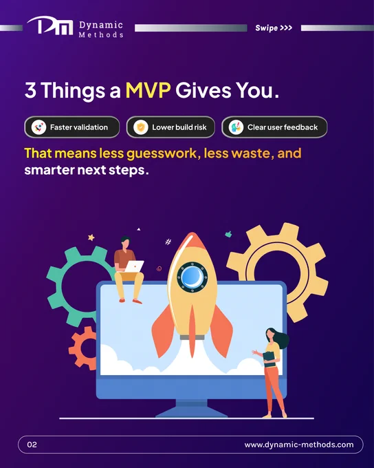 Every great product starts with an idea.
But not every idea should become a full product on day one.
That is why we believe in the MVP approach.
The first version should not try to do everything. It should prove the product is worth building. An MVP gives you faster validation, lower build risk, and clear user feedback so you can make smarter next steps.
At Dynamic Method Solution, we use our Lab360 mindset and Deep360 process to help businesses move with clarity, build with purpose, and launch with confidence.
Build Smart. Launch Early. Learn Fast.
If your business is planning a new digital product, start with the version that helps you learn, not the version that tries to impress too soon.
🚀 Have an idea worth building? Start with an MVP that validates your vision, minimizes risk, and accelerates your path to market.
👉 Explore our MVP Development Services: https://dynamic-methods.com/mvp-development-services/
#MVPDevelopment #Lab360 #Deep360 #DigitalTransformation #ProductStrategy 