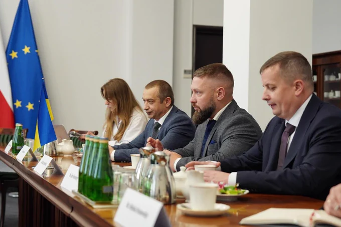 Wiceminister ds. weteranów Ukrainy Ruslan Prykhodko wraz z delegacją ukraińską.
