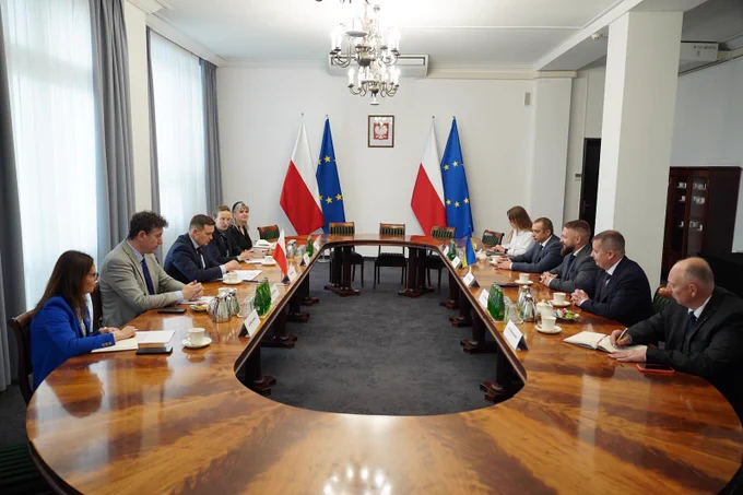 Spotkanie wiceministra Michała Jarosa z wiceministrem ds. weteranów Ukrainy Ruslanem Prykhodko.