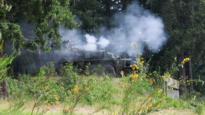 1-23 IN, 1-2 SBCT, 7th Infantry Division Soldiers brought dismounted infantry, 30mm Strykers, mortars and one-way attack drones together during a combined arms live-fire exercise at JBLM.