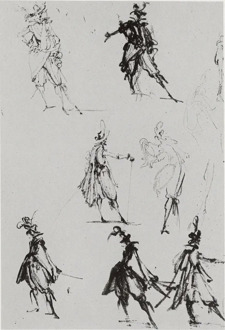 Pagina d'album di Jaques Callot (Firenze, Galleria degli Uffizi)