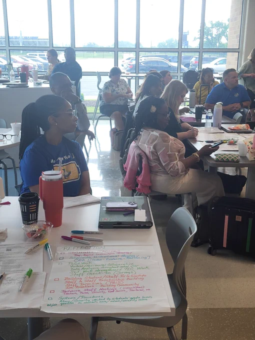 The team developing reflection notes.