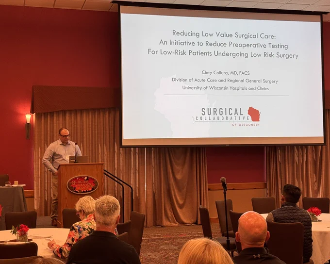 Dr. Chey Collura presenting during the Surgical Collaborative of Wisconsin Annual Meeting