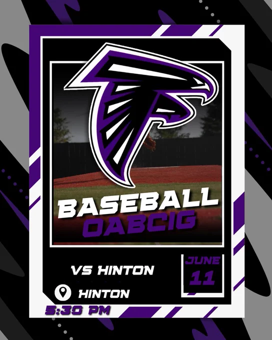 Baseball vs Hinton 6/11 at 5:30 PM in Hinton