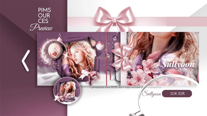 🗝️ Sullyoon 
💜 30K IDR | Retext all
🥞 QRIS 
graphics edited and designed by © pimsources since 2022 don't inspo steal recreate plagiarized or heavy reference are strictly prohibited