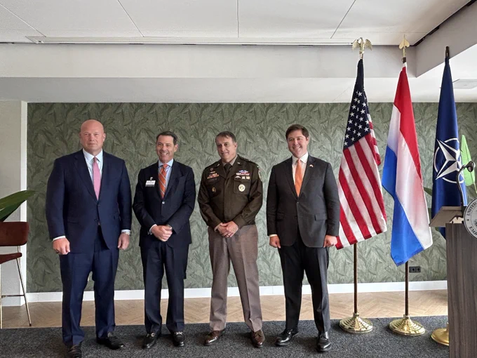 DAS Bradley McKinney with U.S. Ambassador to NATO Matthew Whitaker, U.S. Ambassador to The Netherlands Joseph Popolo, and Major General Joseph Lock. 