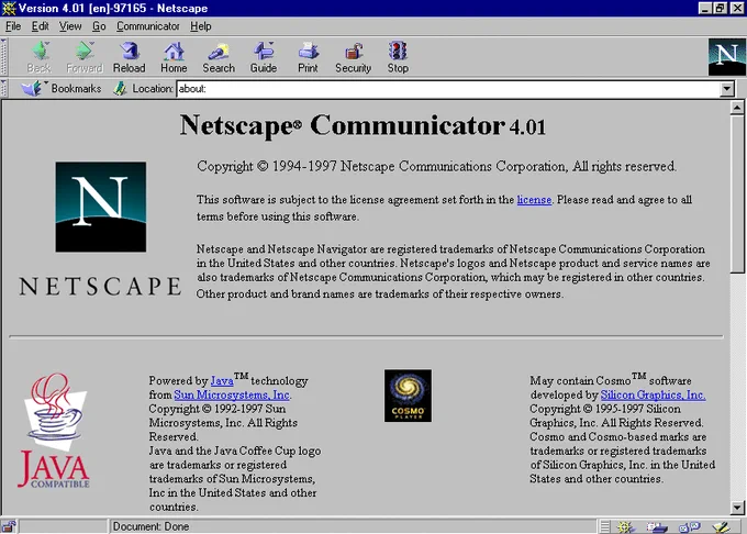 Netscape Communicator 4.0 in 1997
