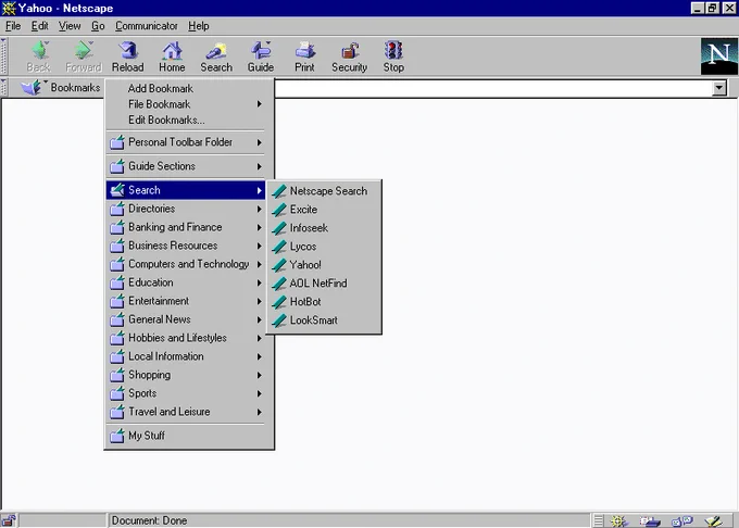 Netscape Communicator 4.0 in 1997