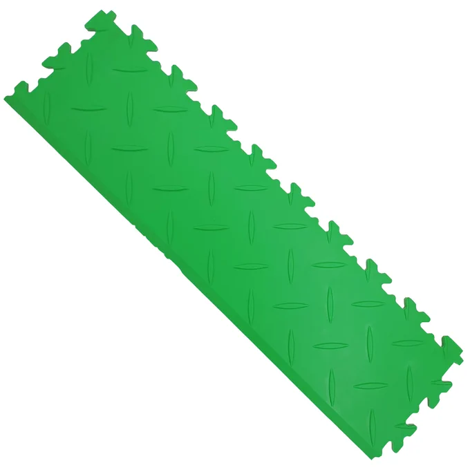 Combine your Light Green Diamond Plate - MotoLock Interlocking Floor Tile with a range of coloured tiles, ramps/edging seen in the drop down menu and don't forget to add the Non-marking Rubber Mallet to your basket.