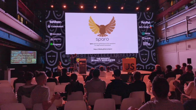Sparo demo at the JS Open Source Awards ceremony
