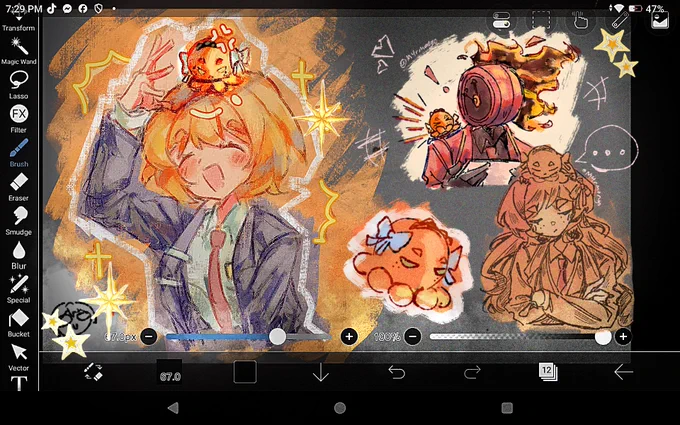 Yes I stole my brother's tablet to draw once again