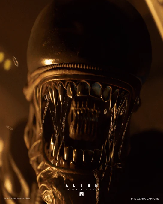A close up of an Alien face with its jaws open and ready to pounce. Alien Isolation 2.