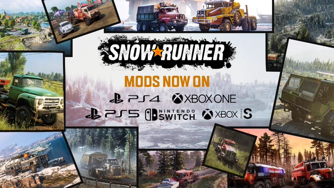 Snowrunner mods now on PS4 XBOX ONE PS5 NINTENDO SWITCH XBOX SERIE S
