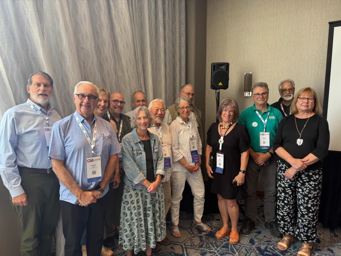 Esteemed former presidents of ESA gather for a reception at the 2025 Annual Meeting