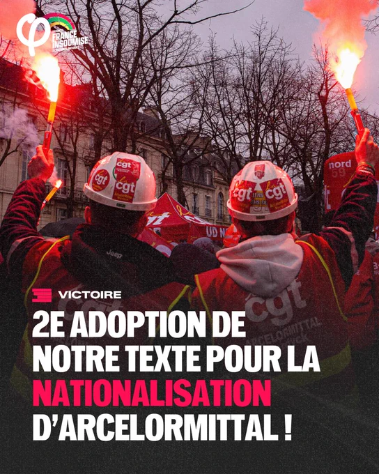 Victoire : 2ème adoption de notre texte pour la nationalisation d'ArcelorMittal !